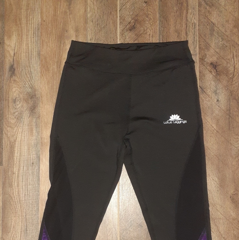 Lotus Leggings Athletic Pants Women's Small Robotech Mechanical Print Blue Black